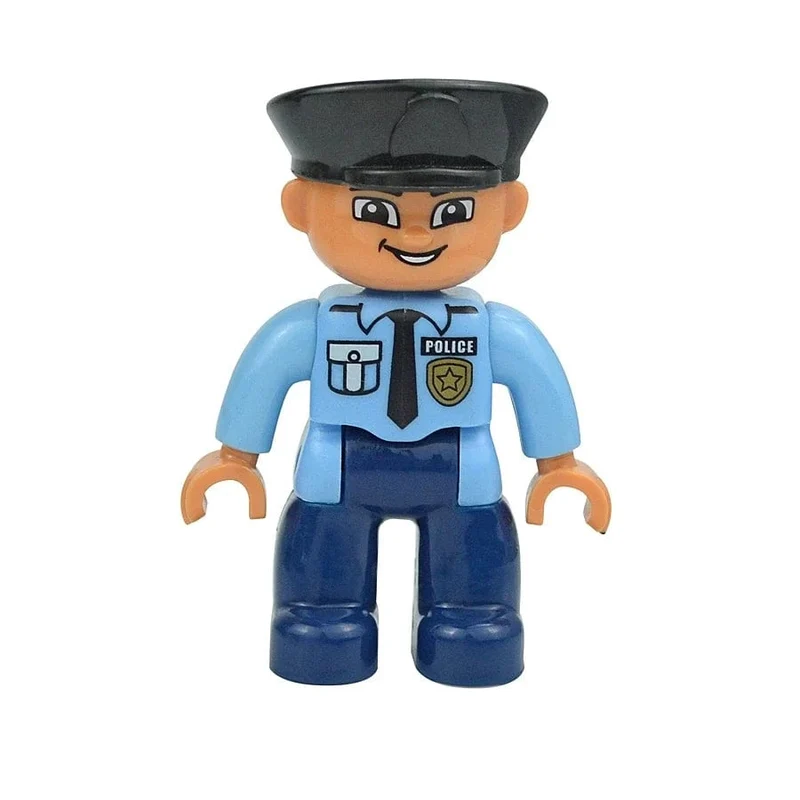 Figuren Puppen Große Bausteine ​​Familienaktion Arbeiter Arzt Polizei Bauer Kompatibel Große Ziegel Duploes Kinderspielzeug