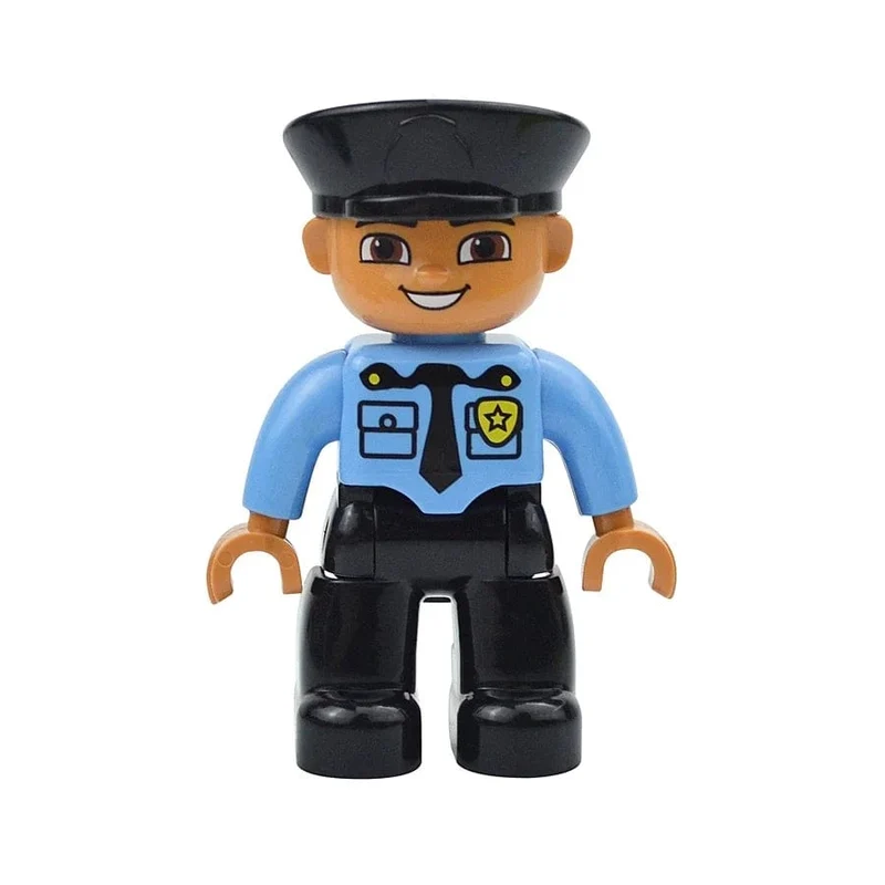 Figuren Puppen Große Bausteine ​​Familienaktion Arbeiter Arzt Polizei Bauer Kompatibel Große Ziegel Duploes Kinderspielzeug