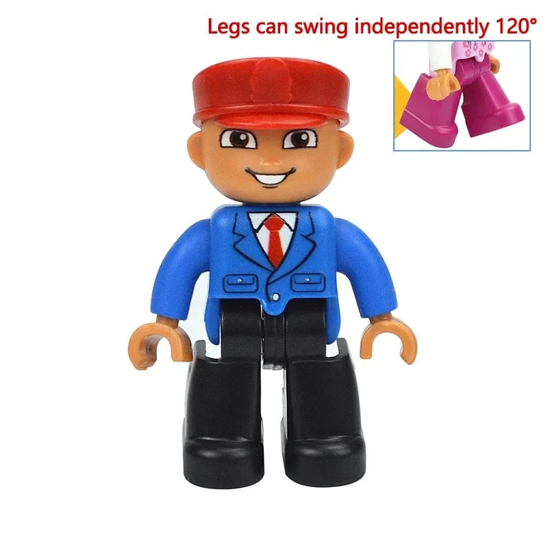 Figuren Puppen Große Bausteine ​​Familienaktion Arbeiter Arzt Polizei Bauer Kompatibel Große Ziegel Duploes Kinderspielzeug