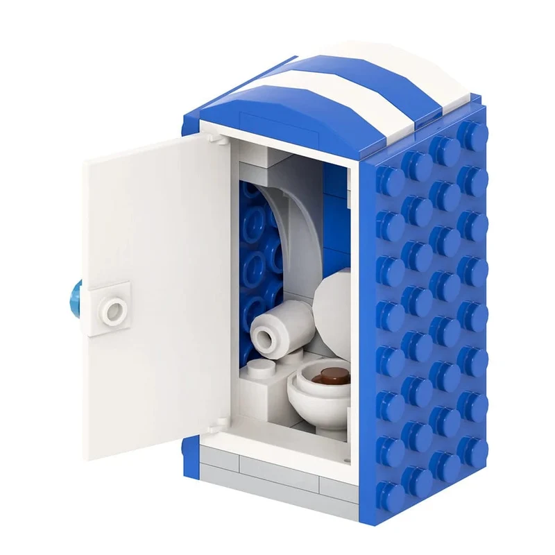 MOC4074 Stadt Serie 36Pcs MOC Szenen Tragbare Toilette Street View Dekoration DIY Bausteine ​​Bildung Kinder Spielzeug Für Kinder