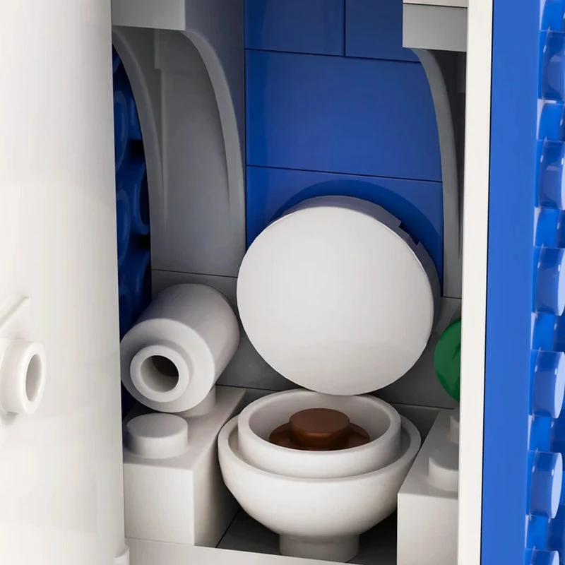 MOC4074 Stadt Serie 36Pcs MOC Szenen Tragbare Toilette Street View Dekoration DIY Bausteine ​​Bildung Kinder Spielzeug Für Kinder