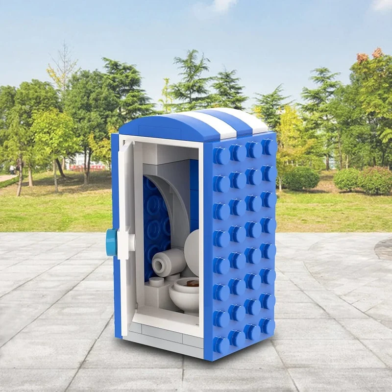 MOC4074 Stadt Serie 36Pcs MOC Szenen Tragbare Toilette Street View Dekoration DIY Bausteine ​​Bildung Kinder Spielzeug Für Kinder