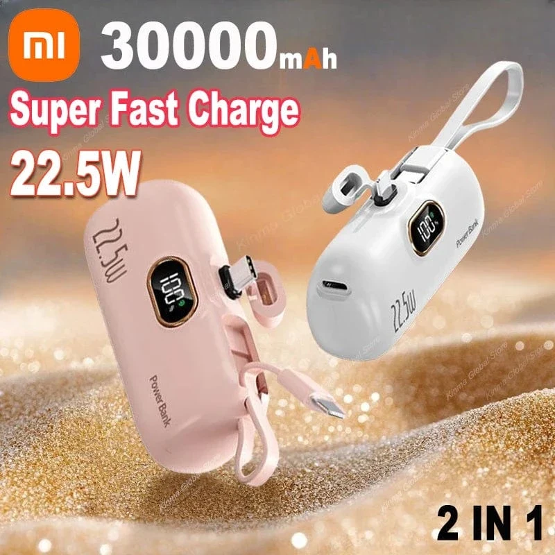 Xiaomi Mini Praktische Mobile Power Bank 30000mah Tragbares Schnellladen Geeignet für iPhone 16 Samsung Xiaomi Externer Akku