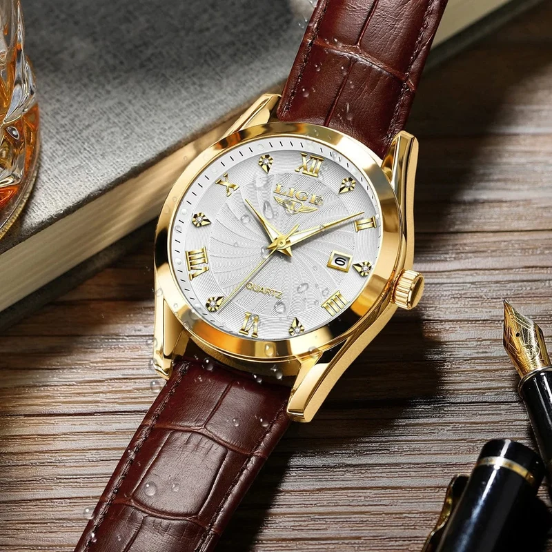 LIGE Damenuhr Mode Leder Militär Sport Wasserdichte Uhren Für Frauen Top-Marke Luxus Damenarmbanduhr Reloj Mujer