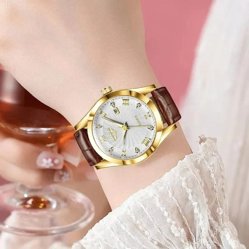 LIGE Damenuhr Mode Leder Militär Sport Wasserdichte Uhren Für Frauen Top-Marke Luxus Damenarmbanduhr Reloj Mujer