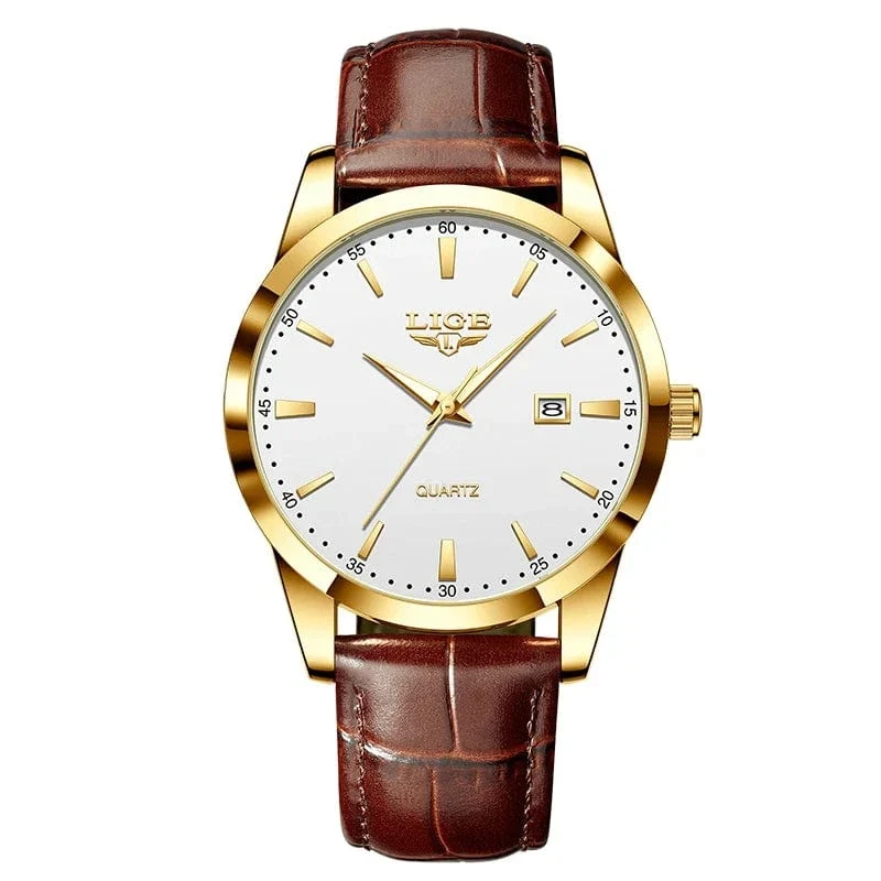 LIGE Damenuhr Mode Leder Militär Sport Wasserdichte Uhren Für Frauen Top-Marke Luxus Damenarmbanduhr Reloj Mujer