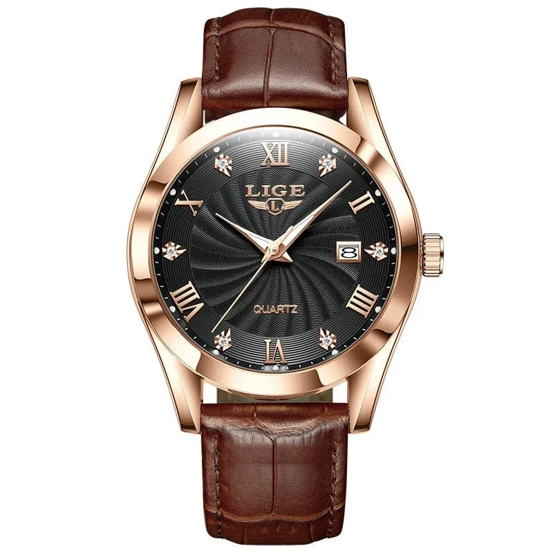 LIGE Damenuhr Mode Leder Militär Sport Wasserdichte Uhren Für Frauen Top-Marke Luxus Damenarmbanduhr Reloj Mujer