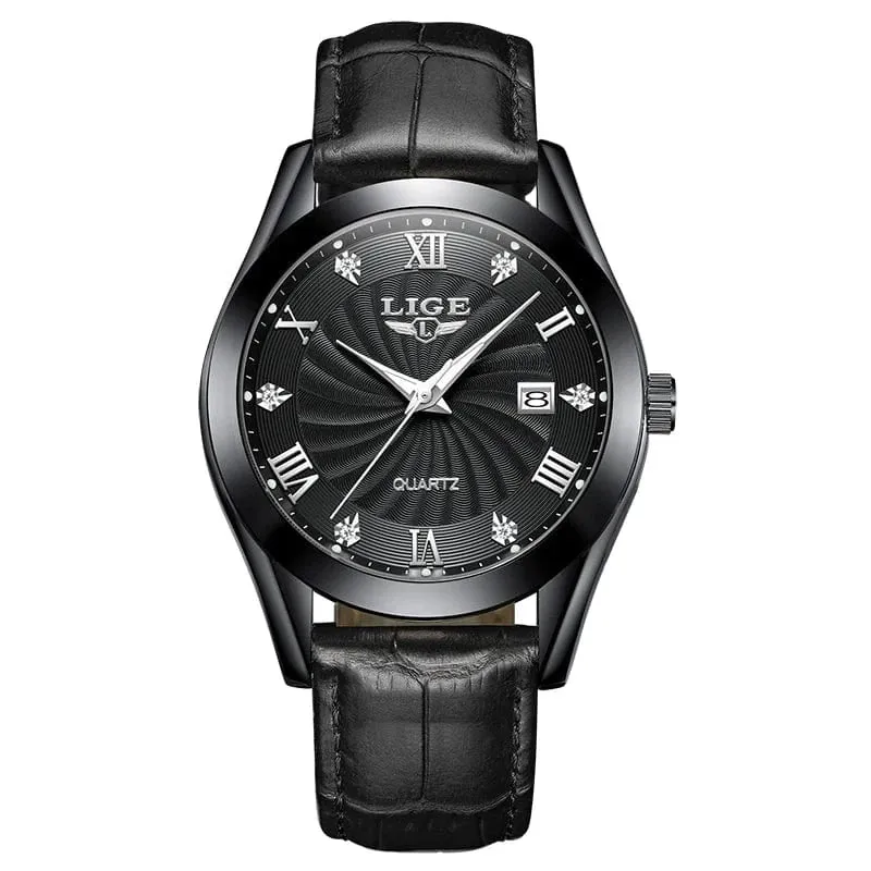 LIGE Damenuhr Mode Leder Militär Sport Wasserdichte Uhren Für Frauen Top-Marke Luxus Damenarmbanduhr Reloj Mujer