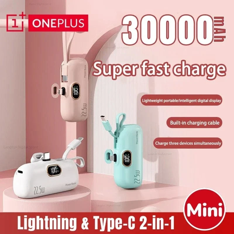 Oneplus Portable 30000mAh Power Bank Kapsel Mobile Stromversorgung Notfall Mini Externe Batterie Schnellladung Für iPhone Xiaomi