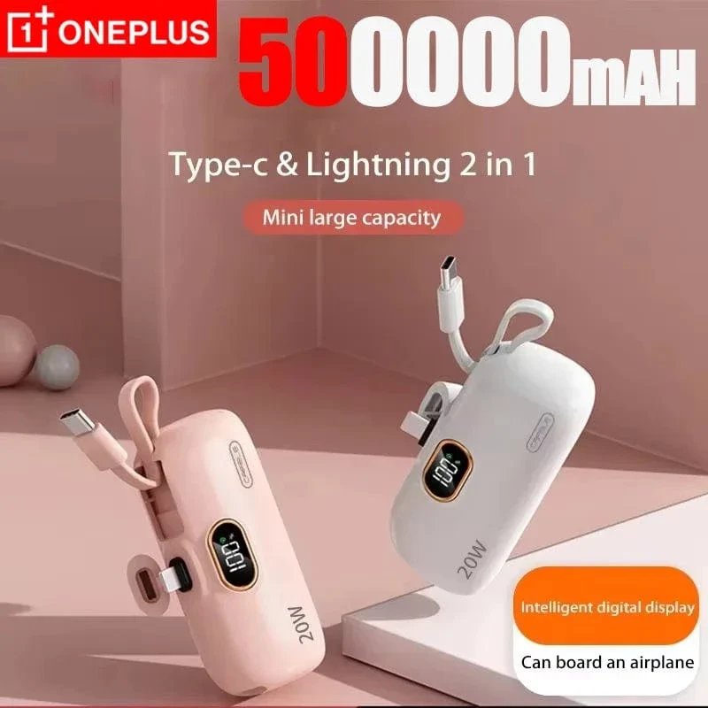 OnePlus 10000 mAh Tragbare Power Bank 2-in-1 Schnellladegerät Leichte Hochleistungs-Taschen-Power Bank für iPhone Huawei Samsung