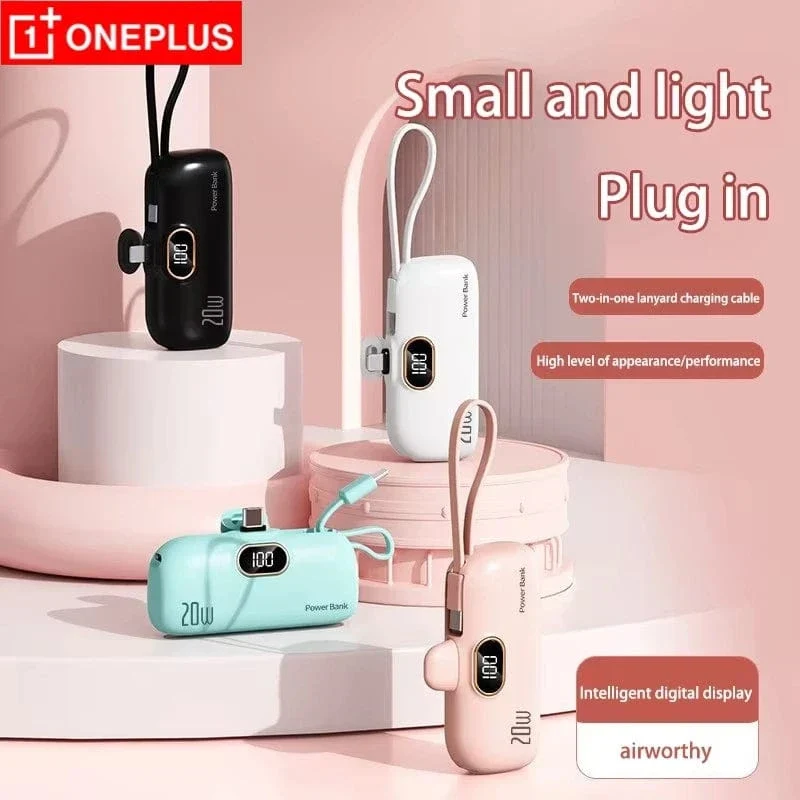 OnePlus 10000 mAh Tragbare Power Bank 2-in-1 Schnellladegerät Leichte Hochleistungs-Taschen-Power Bank für iPhone Huawei Samsung