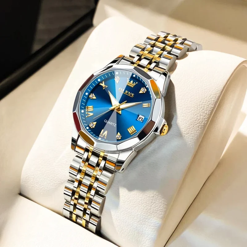 OLEVS Elegante Mode frauen Uhren Luxus Marke Original Quarz Uhr für Damen Wasserdicht Edelstahl Leucht Datum