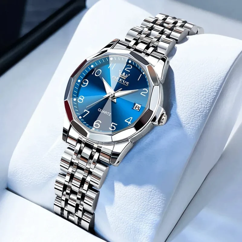 OLEVS Elegante Mode frauen Uhren Luxus Marke Original Quarz Uhr für Damen Wasserdicht Edelstahl Leucht Datum