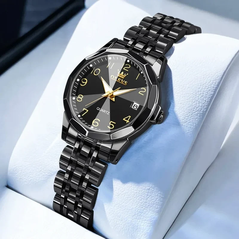 OLEVS Elegante Mode frauen Uhren Luxus Marke Original Quarz Uhr für Damen Wasserdicht Edelstahl Leucht Datum