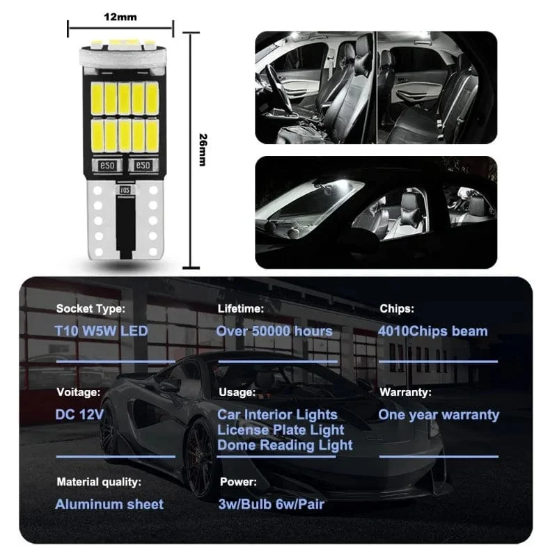 10 stücke T10 Led Canbus Kein Fehler Auto Innen Licht T10 26 SMD 4014 Chip Auto Innen Dome Lesen Lizenz platte Licht Signal Lampe