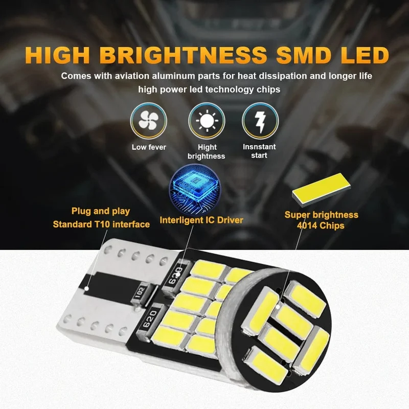 10 stücke T10 Led Canbus Kein Fehler Auto Innen Licht T10 26 SMD 4014 Chip Auto Innen Dome Lesen Lizenz platte Licht Signal Lampe