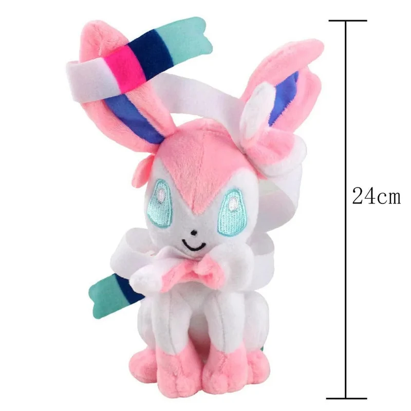 24cm Pokemon Sylveon Eevee Plüsch Puppe Stofftier Kawaii Rosa Fee Elf Maiden Dekorationen Geschenk