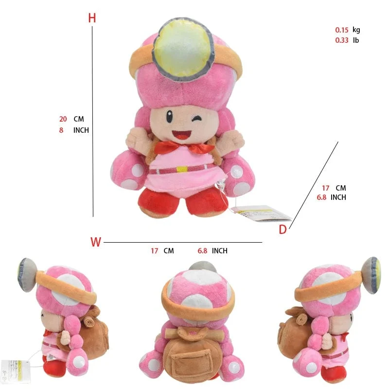 Mario Bros Plüschtiere Luigi Yoshi Prinzessin Peach Toadette Bowser JR Waluigi Wario Anime Gefüllte Cartoon-Peluche-Puppen