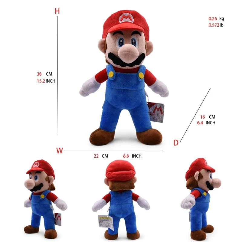 Mario Bros Plüschtiere Luigi Yoshi Prinzessin Peach Toadette Bowser JR Waluigi Wario Anime Gefüllte Cartoon-Peluche-Puppen