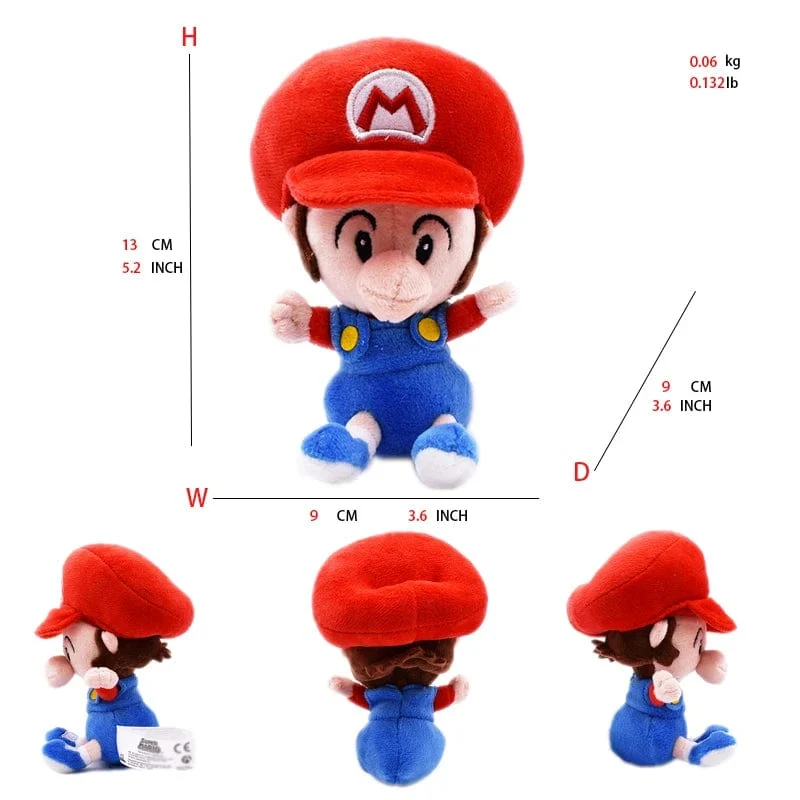 Mario Bros Plüschtiere Luigi Yoshi Prinzessin Peach Toadette Bowser JR Waluigi Wario Anime Gefüllte Cartoon-Peluche-Puppen