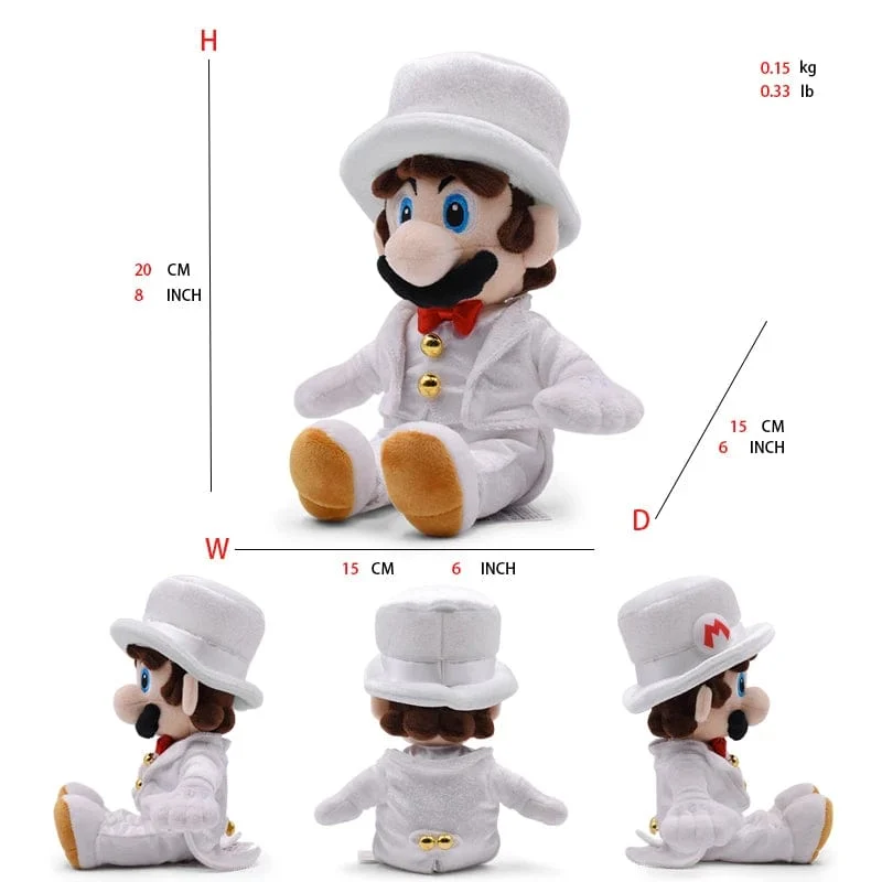 Mario Bros Plüschtiere Luigi Yoshi Prinzessin Peach Toadette Bowser JR Waluigi Wario Anime Gefüllte Cartoon-Peluche-Puppen