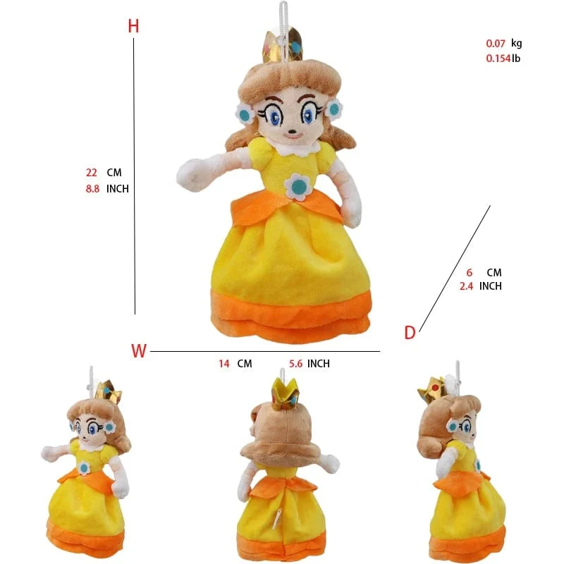 Mario Bros Plüschtiere Luigi Yoshi Prinzessin Peach Toadette Bowser JR Waluigi Wario Anime Gefüllte Cartoon-Peluche-Puppen