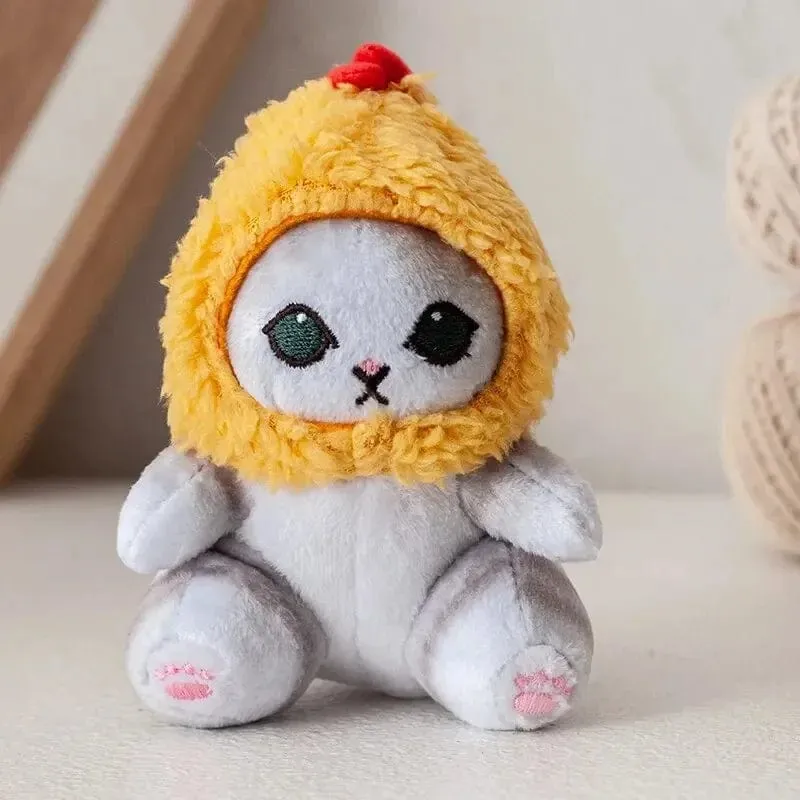 12cm Cartoon süße Hai Katze gebratene Garnelen Katze Plüsch Puppe Anhänger Charme Paket Anhänger