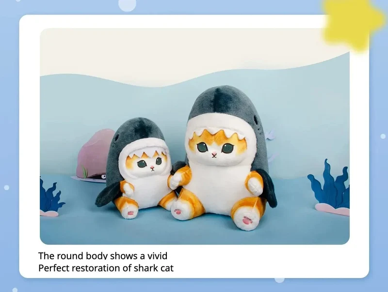 12cm Cartoon süße Hai Katze gebratene Garnelen Katze Plüsch Puppe Anhänger Charme Paket Anhänger