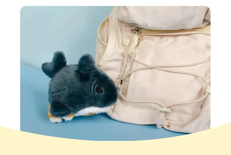 12cm Cartoon süße Hai Katze gebratene Garnelen Katze Plüsch Puppe Anhänger Charme Paket Anhänger