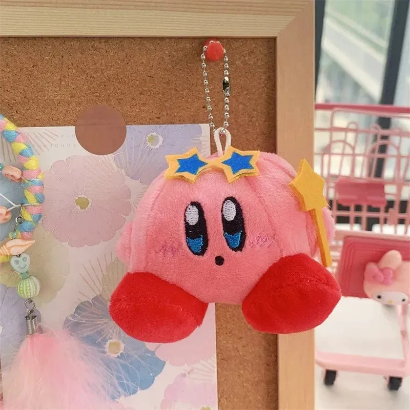 Kirby Anime Plüsch Puppen Cartoon Rucksack Peluches Anhänger Kawaii Stofftier Spielzeug Schlüsselbund Tasche Dekoration für Kinder Mädchen Geschenk