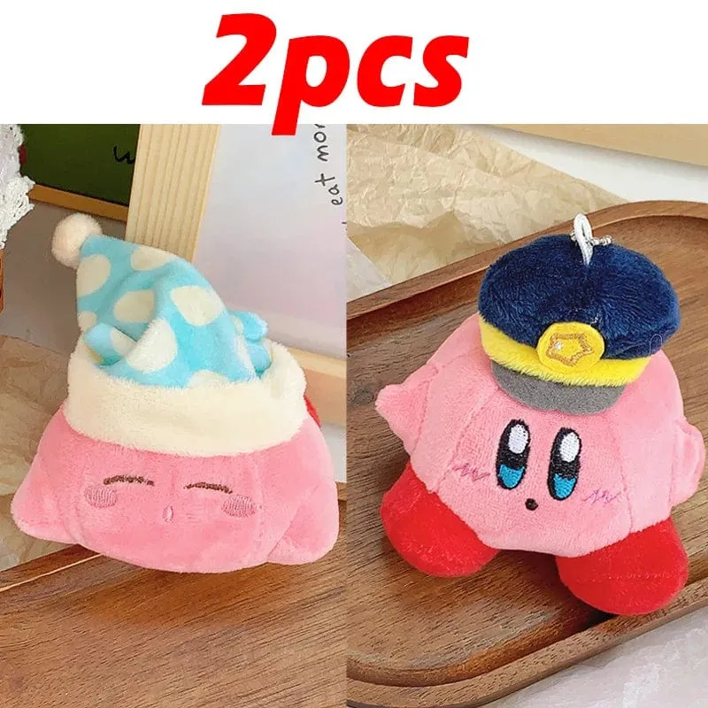 Kirby Anime Plüsch Puppen Cartoon Rucksack Peluches Anhänger Kawaii Stofftier Spielzeug Schlüsselbund Tasche Dekoration für Kinder Mädchen Geschenk