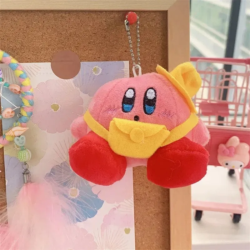 Kirby Anime Plüsch Puppen Cartoon Rucksack Peluches Anhänger Kawaii Stofftier Spielzeug Schlüsselbund Tasche Dekoration für Kinder Mädchen Geschenk