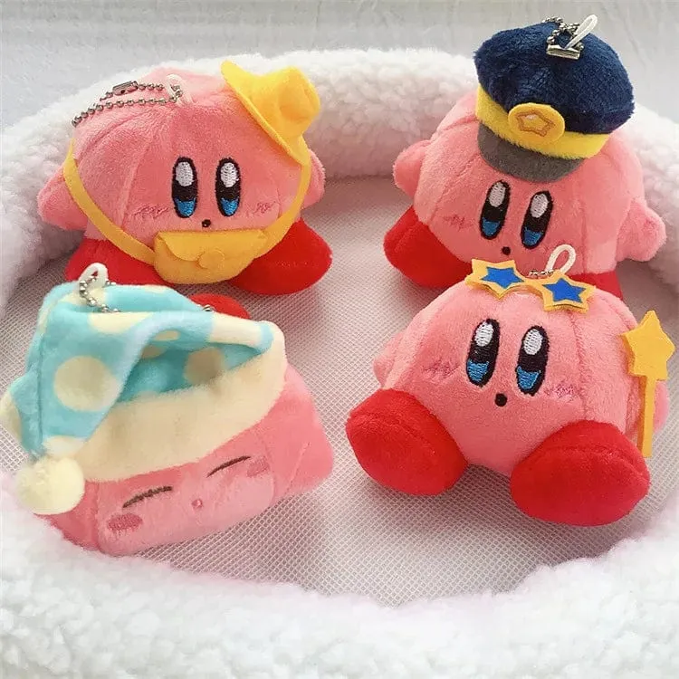 Kirby Anime Plüsch Puppen Cartoon Rucksack Peluches Anhänger Kawaii Stofftier Spielzeug Schlüsselbund Tasche Dekoration für Kinder Mädchen Geschenk