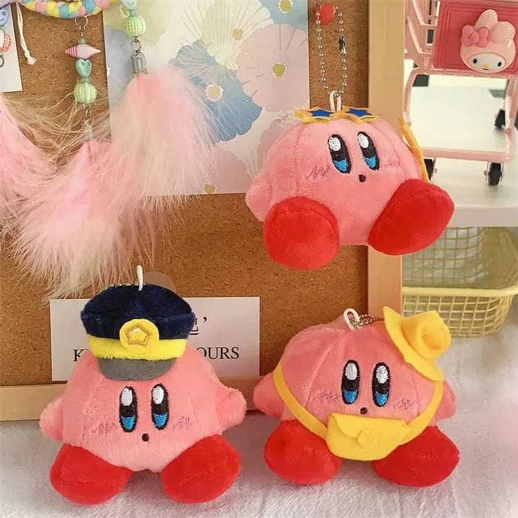 Kirby Anime Plüsch Puppen Cartoon Rucksack Peluches Anhänger Kawaii Stofftier Spielzeug Schlüsselbund Tasche Dekoration für Kinder Mädchen Geschenk