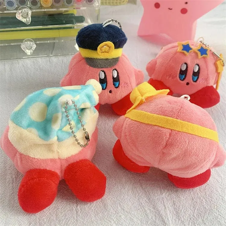 Kirby Anime Plüsch Puppen Cartoon Rucksack Peluches Anhänger Kawaii Stofftier Spielzeug Schlüsselbund Tasche Dekoration für Kinder Mädchen Geschenk