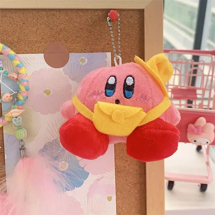 Kirby Anime Plüsch Puppen Cartoon Rucksack Peluches Anhänger Kawaii Stofftier Spielzeug Schlüsselbund Tasche Dekoration für Kinder Mädchen Geschenk