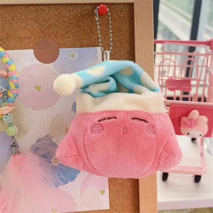 Kirby Anime Plüsch Puppen Cartoon Rucksack Peluches Anhänger Kawaii Stofftier Spielzeug Schlüsselbund Tasche Dekoration für Kinder Mädchen Geschenk