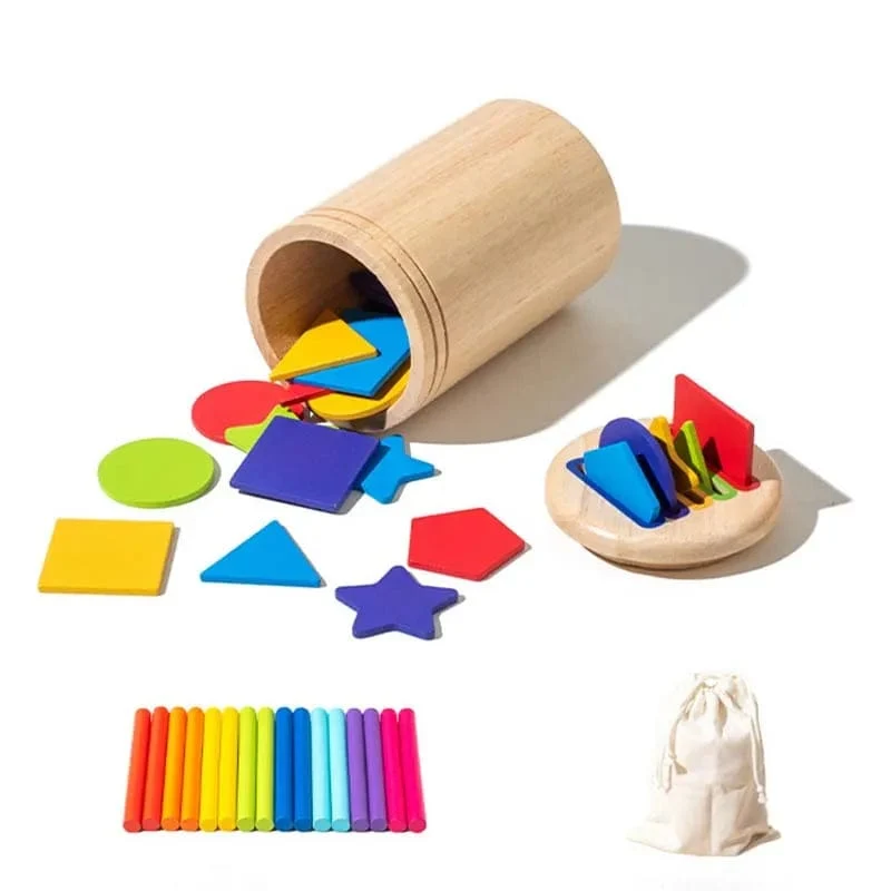 Holz-Matching-Spielzeug Montessori Farbabgleich Sortierstab Balance-Spielzeug Feinmotorik Mathematik Lernen Lernspielzeug Kinder