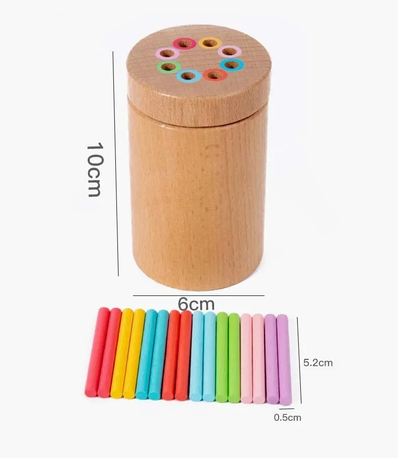 Holz-Matching-Spielzeug Montessori Farbabgleich Sortierstab Balance-Spielzeug Feinmotorik Mathematik Lernen Lernspielzeug Kinder