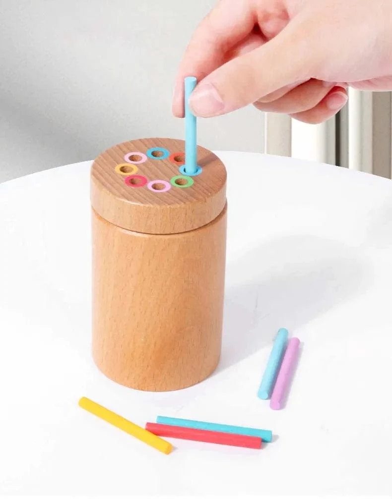 Holz-Matching-Spielzeug Montessori Farbabgleich Sortierstab Balance-Spielzeug Feinmotorik Mathematik Lernen Lernspielzeug Kinder