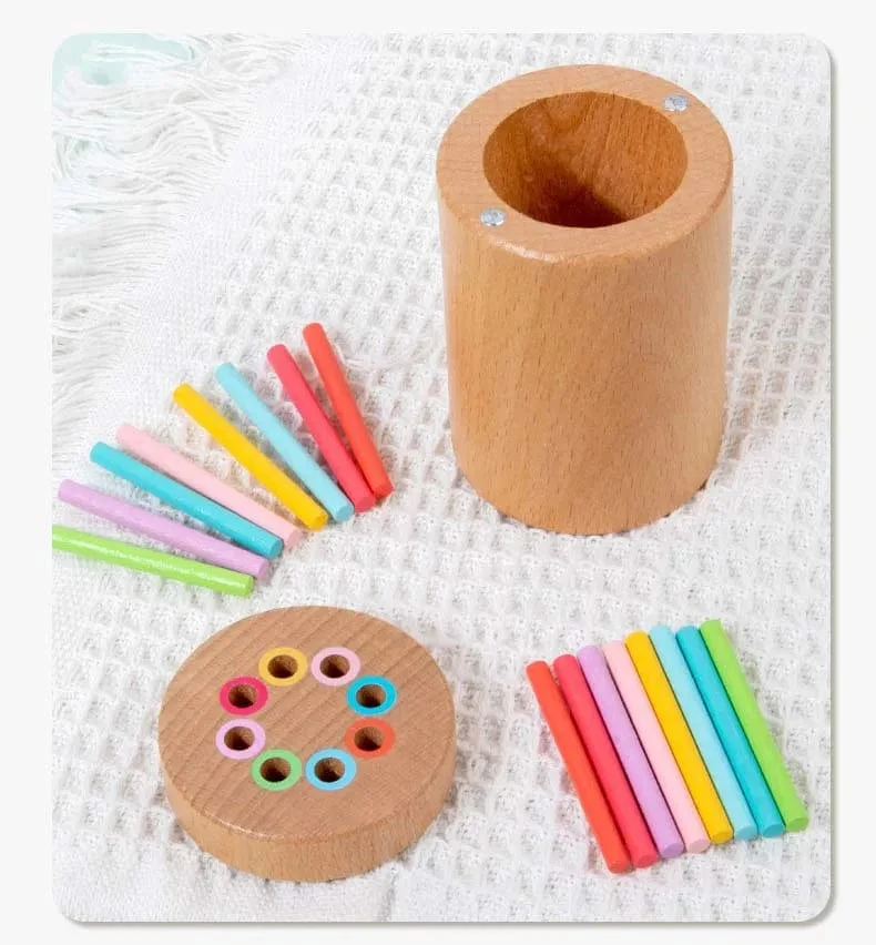 Holz-Matching-Spielzeug Montessori Farbabgleich Sortierstab Balance-Spielzeug Feinmotorik Mathematik Lernen Lernspielzeug Kinder