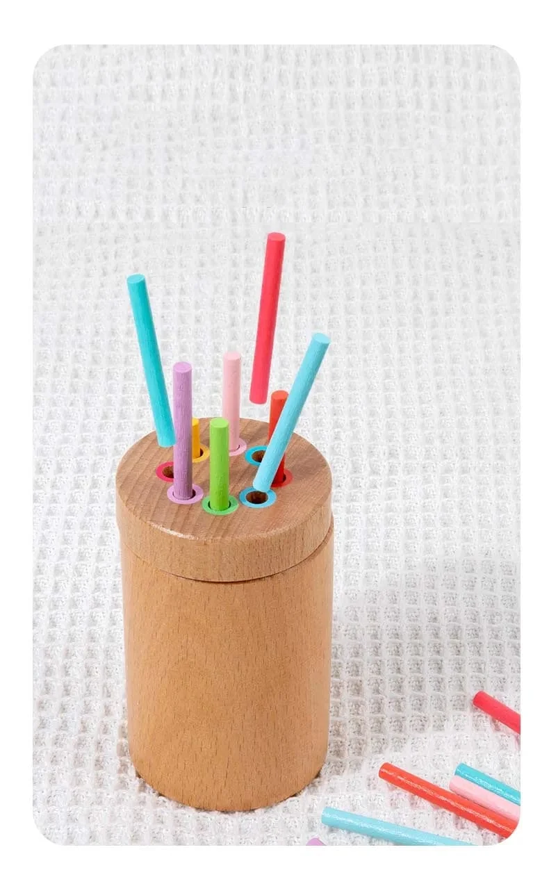 Holz-Matching-Spielzeug Montessori Farbabgleich Sortierstab Balance-Spielzeug Feinmotorik Mathematik Lernen Lernspielzeug Kinder