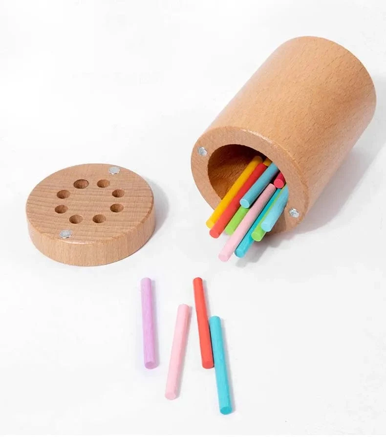 Holz-Matching-Spielzeug Montessori Farbabgleich Sortierstab Balance-Spielzeug Feinmotorik Mathematik Lernen Lernspielzeug Kinder