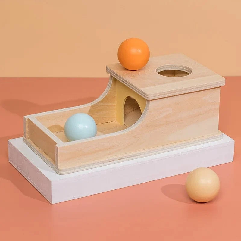 Neue Montessori-Münzbox mit Makronen-Farbspinntrommel und Streichholzschachtel, Dauerbox, runde, rechteckige Box, sensorisches Kinderspielzeug für Babys