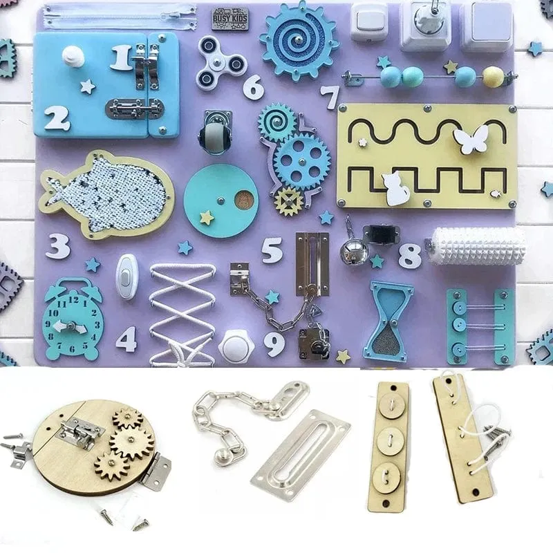 Busy Board DIY Uhr Spielzeug Baby Sensorischen Montessori Sensorischen Spielzeug Busyboard Kognitive Aktivität Bord Zubehör Teil Für Kinder