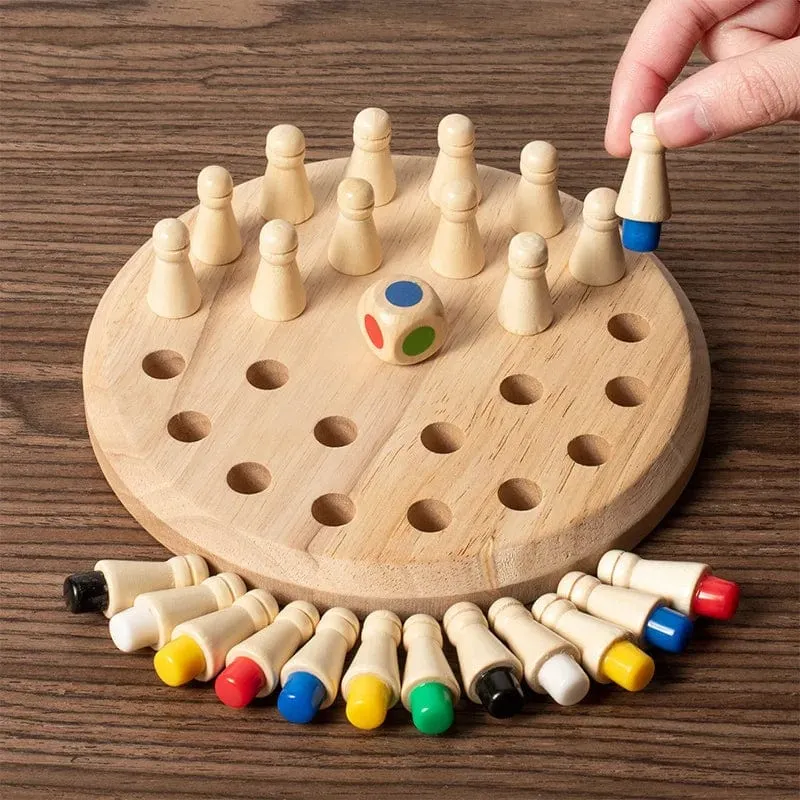 Holz Memory Match Stick Schach Farbe Spielbrett Puzzles Montessori Pädagogisches Spielzeug Kognitive Fähigkeit Lernspielzeug für Kinder