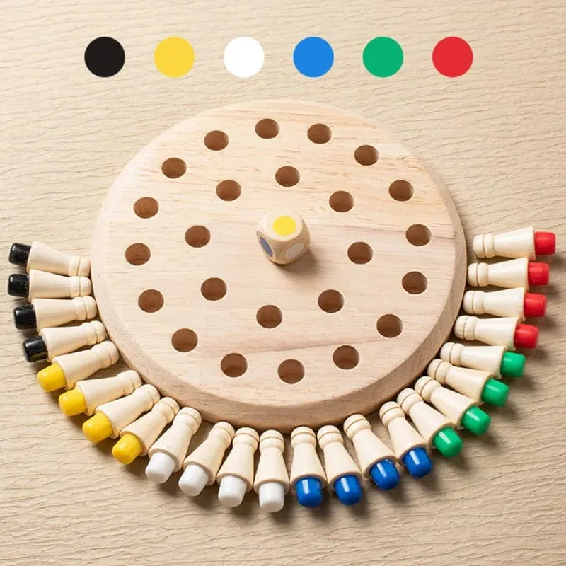 Holz Memory Match Stick Schach Farbe Spielbrett Puzzles Montessori Pädagogisches Spielzeug Kognitive Fähigkeit Lernspielzeug für Kinder