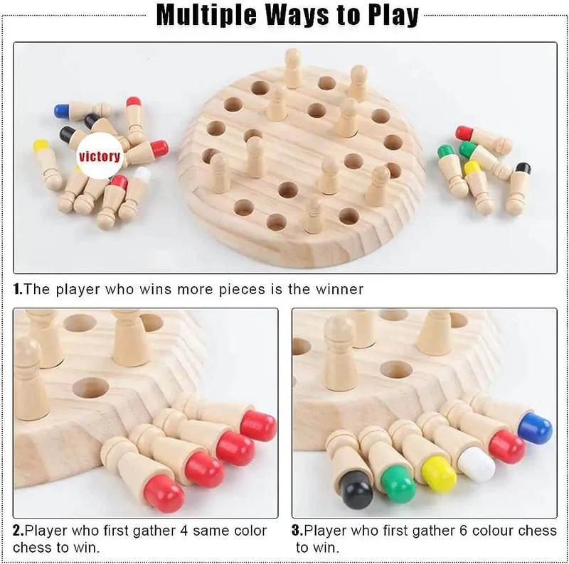 Holz Memory Match Stick Schach Farbe Spielbrett Puzzles Montessori Pädagogisches Spielzeug Kognitive Fähigkeit Lernspielzeug für Kinder
