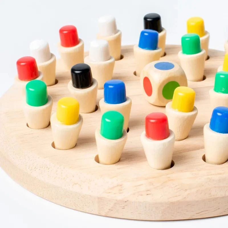 Holz Memory Match Stick Schach Farbe Spielbrett Puzzles Montessori Pädagogisches Spielzeug Kognitive Fähigkeit Lernspielzeug für Kinder