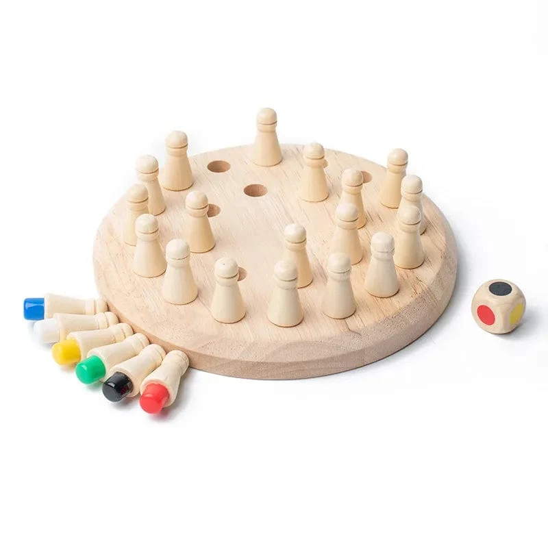 Holz Memory Match Stick Schach Farbe Spielbrett Puzzles Montessori Pädagogisches Spielzeug Kognitive Fähigkeit Lernspielzeug für Kinder